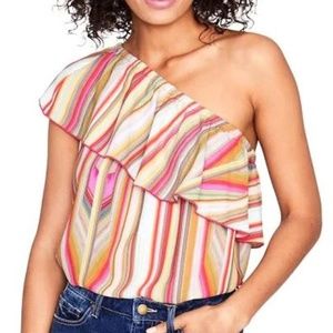 RACHEL ROY Womens NWOT One Shoulder Striped ShIrt